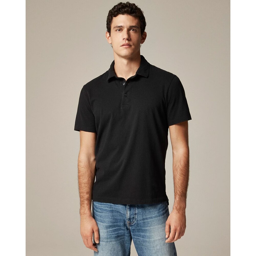 J.CREW Men's Tall Sueded Cotton Polo Shirt LT Black Brushed Soft Upgrade NWT B91